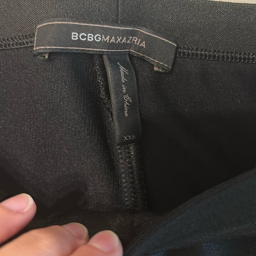 BCBGMaxAzria Elegant Black Leather Leggings XXS